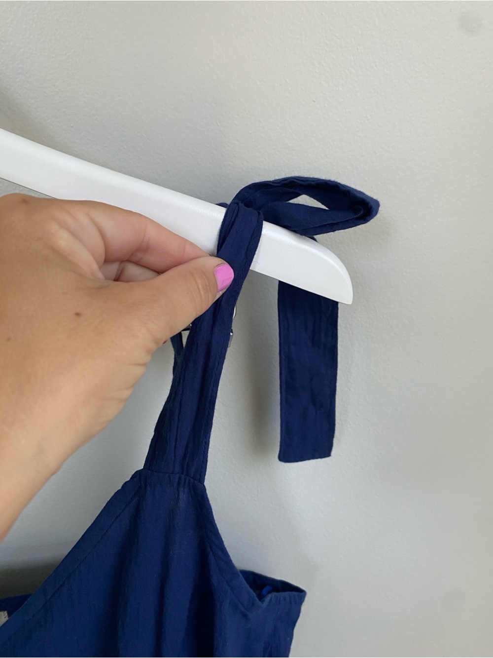 Cleobella Nantucket Navy Tie-Shoulder Button-Down Midi Dress M - Picture 6 of 7
